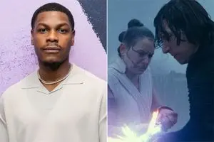 جان بویگا در نمایش ویژهٔ «Number One on the Call Sheet» در هتل Crosby Street نیویورک، ۱۰ مارس ۲۰۲۵. «استار وارز: بیداری اسکی‌واکر» با دیزی ریلدی و آدم درایور