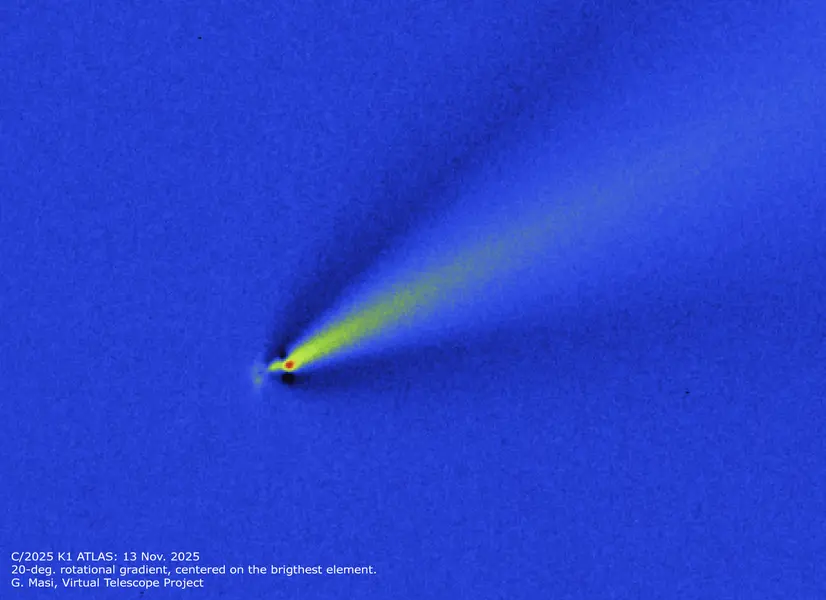 کومه داخلی پس از فیلتر گرادیان چرخشی ۲۰ درجه‌ای