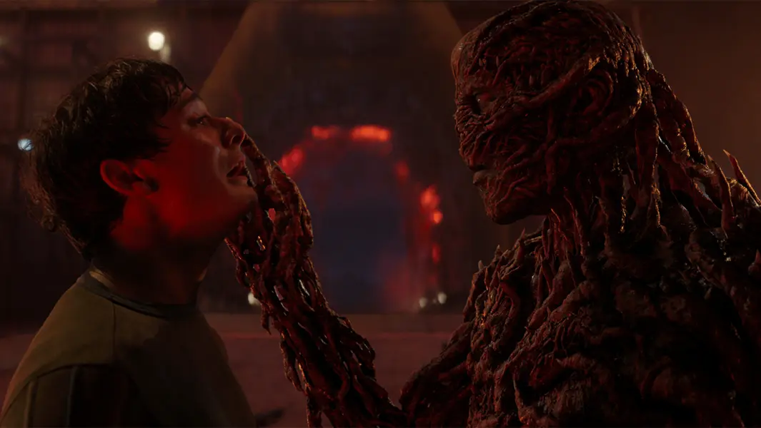 جیمی کمپبل باور بهعنوان وسنا، به وسیله نوآه شنپ (نقش ویل بایرز) در فصل پنجم «Stranger Things»